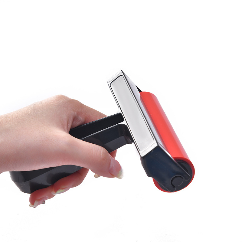 Tambor de impresión de 10 cm, juego de pintura con diamante, rodillo rojo, rodillo de tinta de arte, rodillo de tubo de goma de impresión para niños