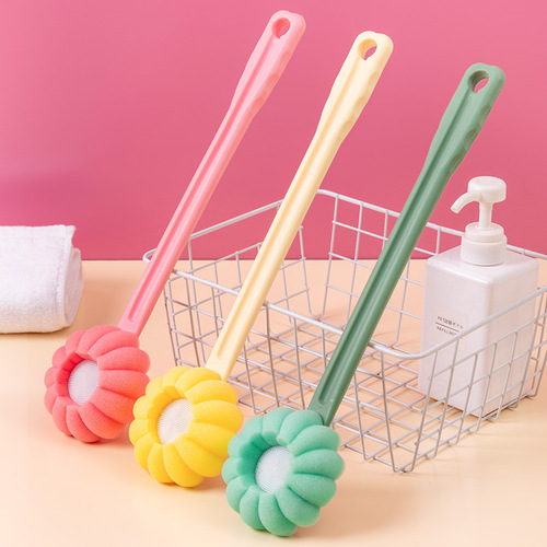 Long-handled sponge sponge bath artifact sponge rubs dust and rubs mud, powerful decontamination rubs the back without asking anyone to rub the back, bath supplies