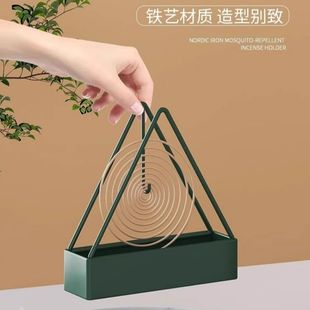 Vertical Triangular Mosquito Incense Rack Household Creative Iron Sandalwood Rack Mosquito Incense Tray Bracket Bracket with Grey Tray