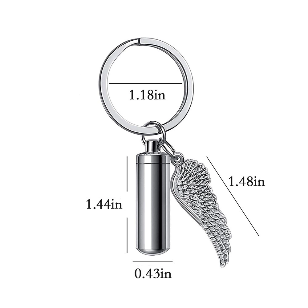 Крылья ангела цилиндрические пепел ювелирные изделия простой флакон духов домашнее животное пекарная шкатулка можно открыть кулон сувенир