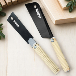 Japanese-Style 6inch Woodworking Double-Sided Saw Sk5 Clamp Back Saw Rattan Handle Board Saw Tenoning Saw Small Hand Saw Pruning Saw for Home Use
