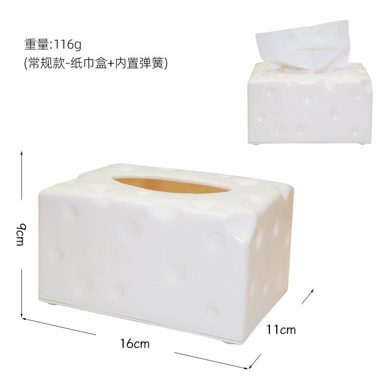 跨境潮玩皮卡丘小新胖虎KT猫奶酪云纸巾盒摆件少女抽纸筒台灣礼品|undefined