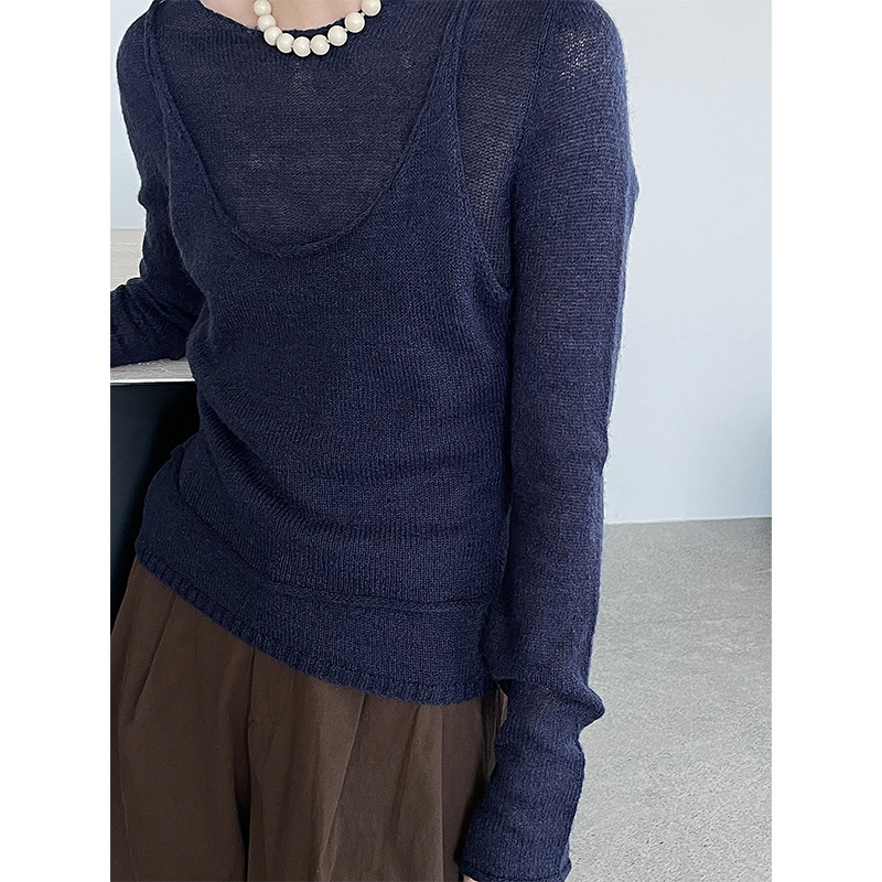 Taochuan Korean Style Lazy Style Casual Strap 2-Piece Knitwear Top for Women Yl561