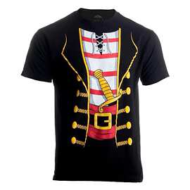 新款加勒比海盗海盗杰克角色扮演 T 恤男子夏季短袖角色扮演服装