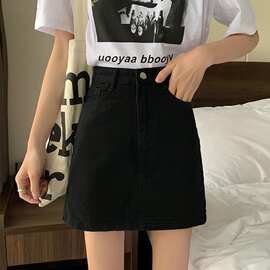 牛仔半身裙女春夏季2022新款韩版高腰休闲显瘦a字包臀短裙子批发