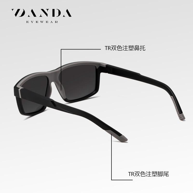 Spot al por mayor polarizador S12112 moda bicolor inyección montura cuadrada gafas de sol para conducir al aire libre gafas de sol