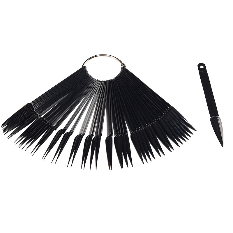 Iron Ring fan-shaped salon nail mold plate 50 Colors nail tip nail fan-shaped color plate 50 pieces nail color card color plate