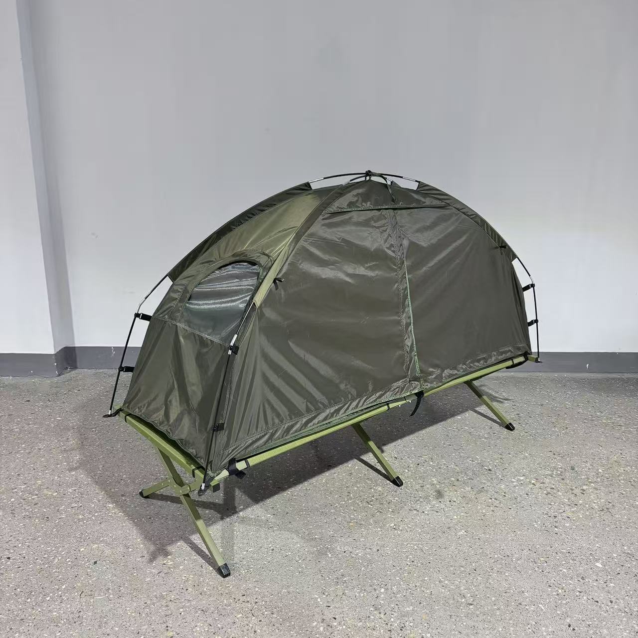 Outdoor Folding Camping Tent, Portable Single-Person Sunshade Mosquito Net, Army Green, Quick Setup