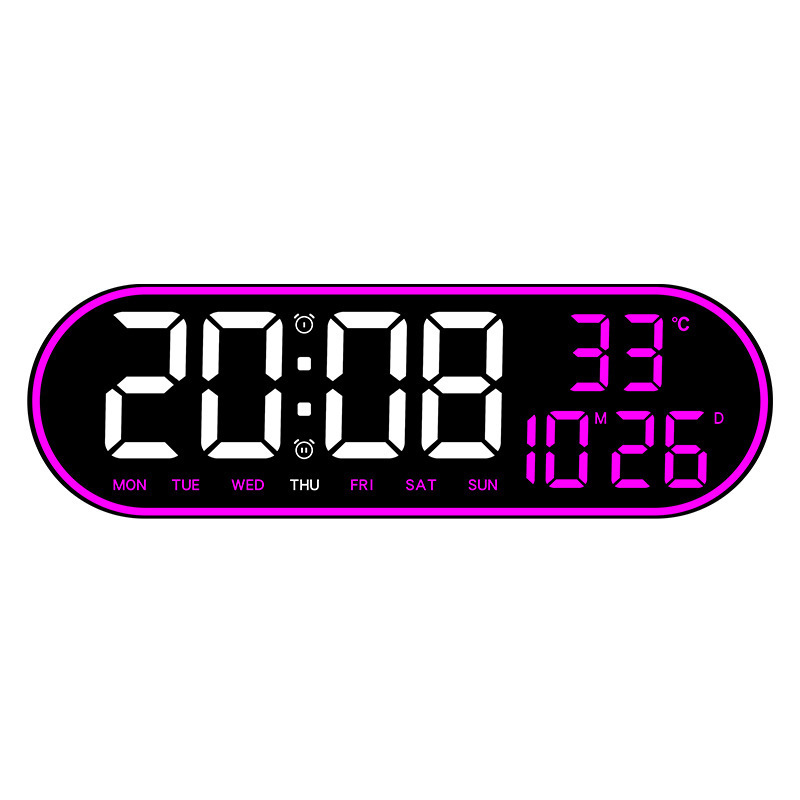 Reloj multifuncional simple sala de estar reloj de pared decoración doméstica reloj electrónico digital reloj silencioso reloj despertador multi-grupos 8021