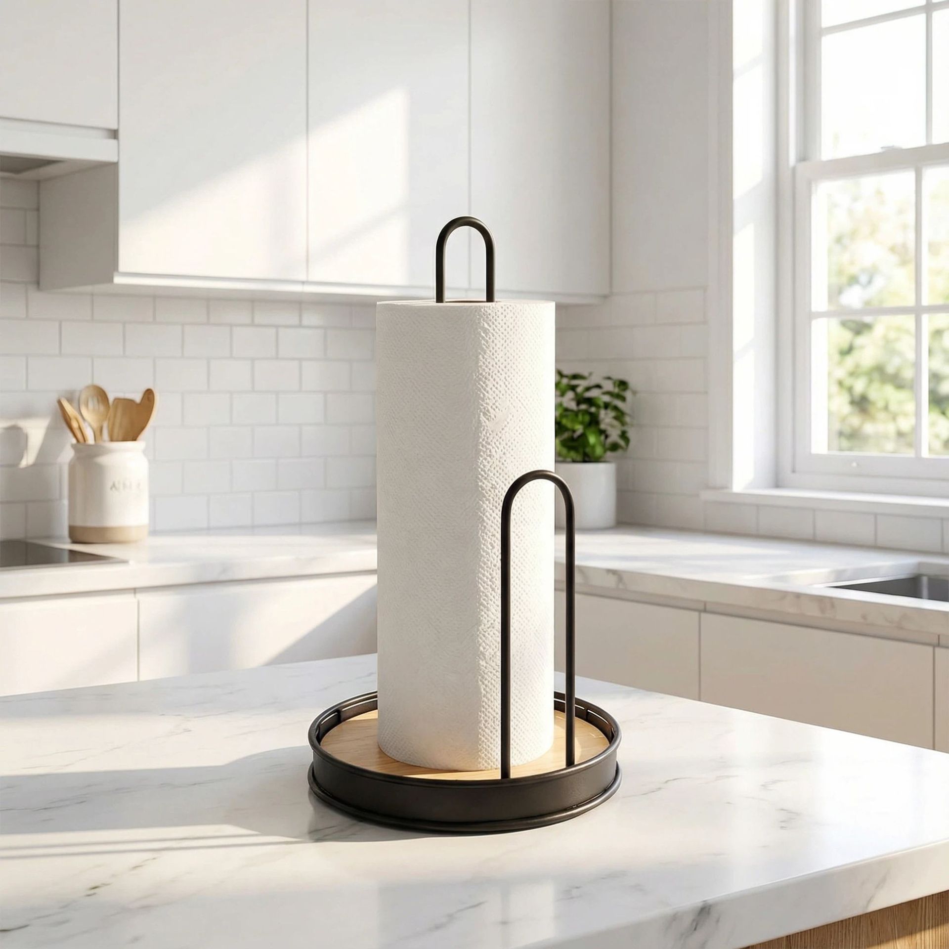 Estante de papel de cocina simple vertical, estante de servilletas de papel de cocina, estante de almacenamiento de servilletas de escritorio creativo para el hogar sin perforación