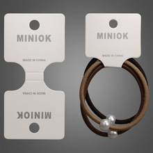 英文对折卡片 韩版发绳吊牌 时尚头绳纸卡手工订卡包装材料批发