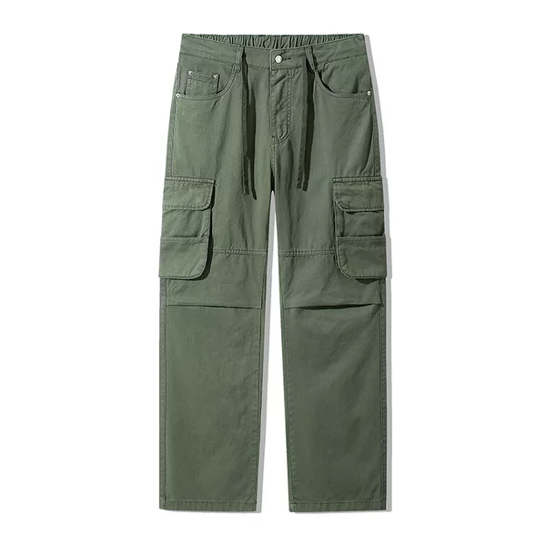 Southern Summer Dress 2025 Spring New Heavy Solid Color Three-dimensional Pocket Workwear Casual Pants Retro Neutral Straight Leg Pants