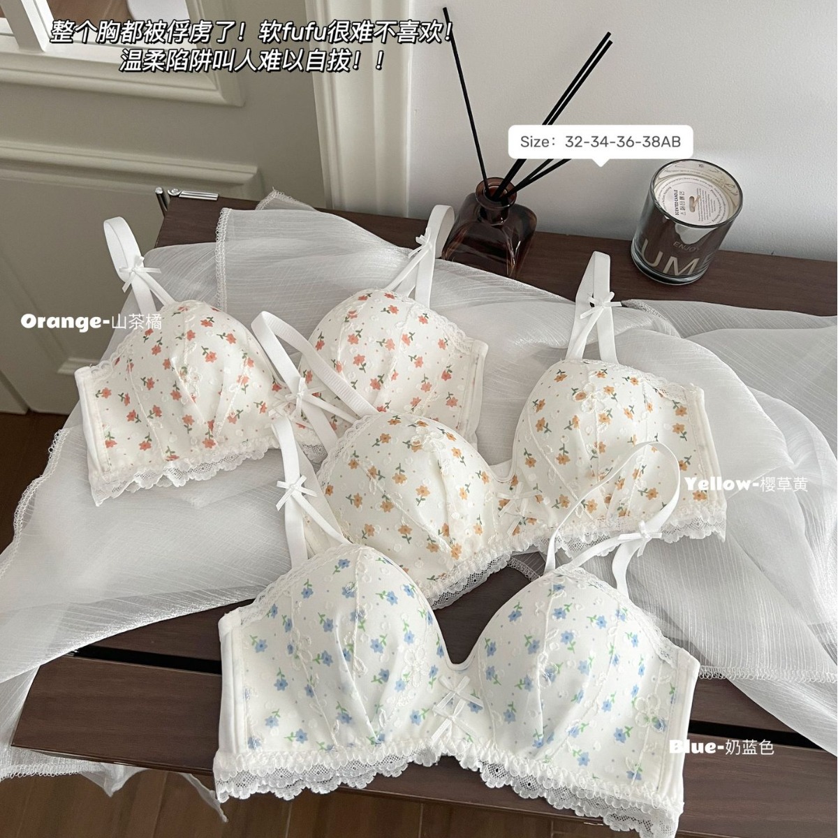 Venta directa de fábrica comercio electrónico transfronterizo Sudeste asiático Vietnam Tailandia damas francés pecho pequeño recogido sujetador floral