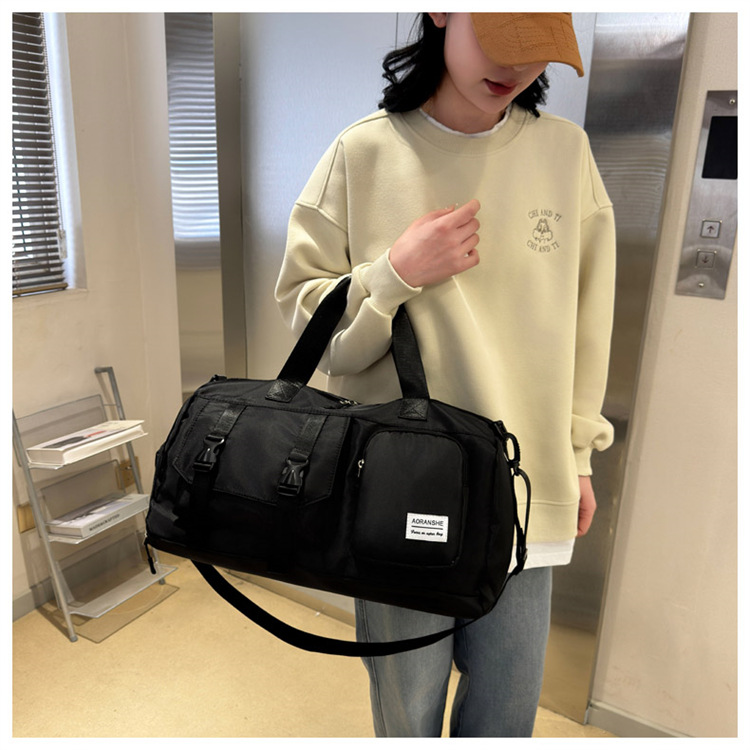 Travel bag Premium sense women's large-capacity sports bag Fitness bag Luggage bag Water-proof shoulder bag_voghion.com