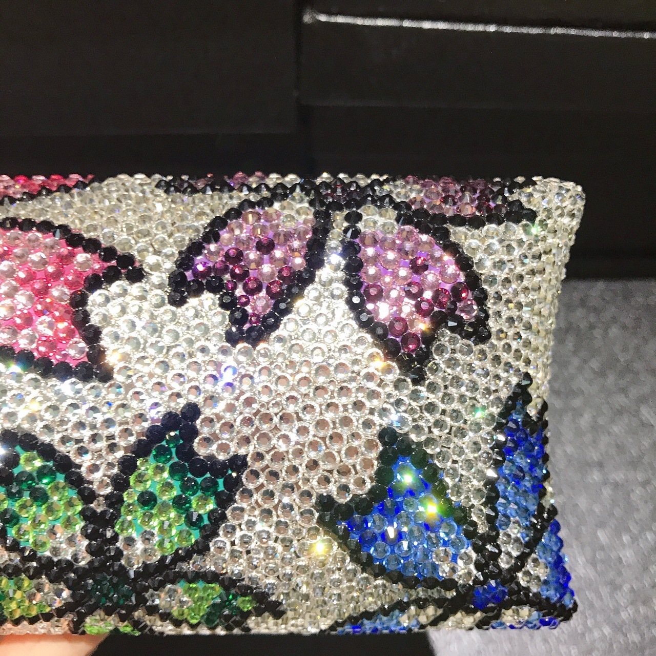 Bolsa de cena de diamantes hecha a mano bolsa de banquete de diamantes caja dura transfronteriza bolsa de cristal de diamantes bolsa de damas plata