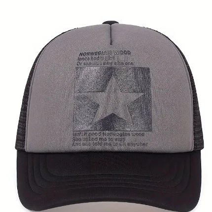 Gorro de béisbol de impresión de esponja de cinco estrellas sombrero Masculino Femenino gorra de malla de verano gorra de pico transpirable casual estilo coreano