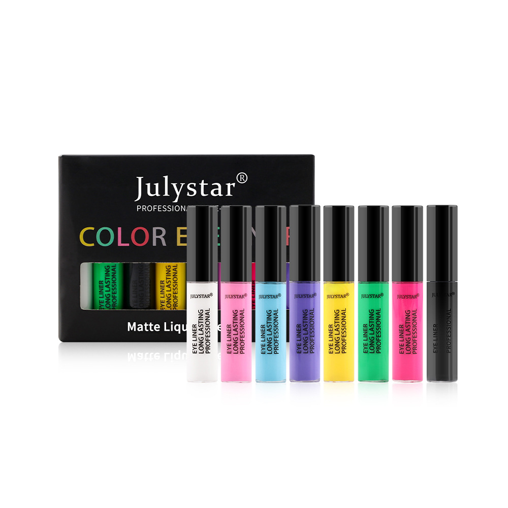 julystar Southeast Asia Foreign Trade Cool Black Eyeliner Liquid Pen Cross-border Europe and America Waterproof Colored Eyeliner Pen Set Wholesale undefined