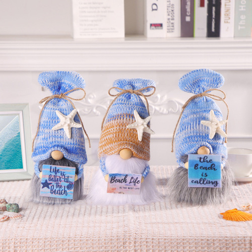 Love in Hong Kong Lovely Ocean Festival placard doll knitted faceless doll starfish gnome Rudolph doll ornaments