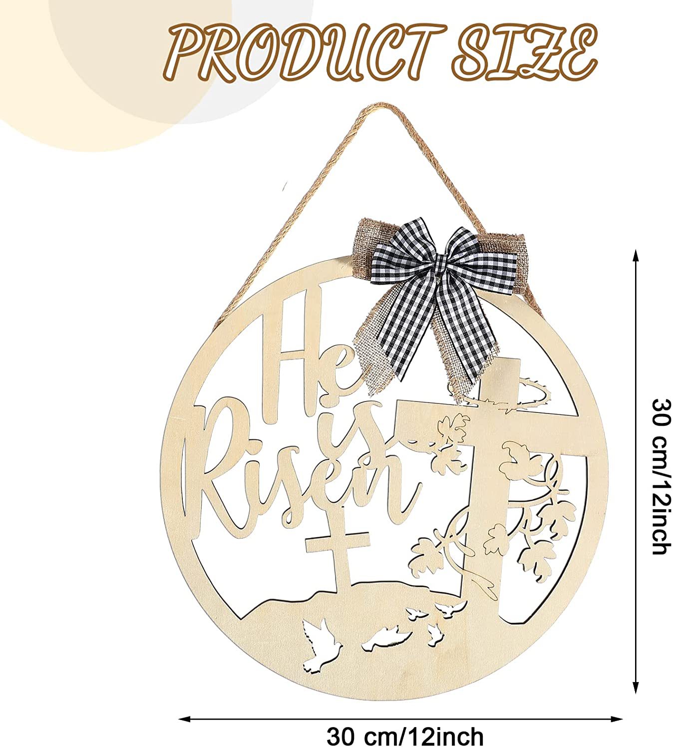 复活节木门标志他复活门吊架复活节快乐复活节门装饰春天装饰