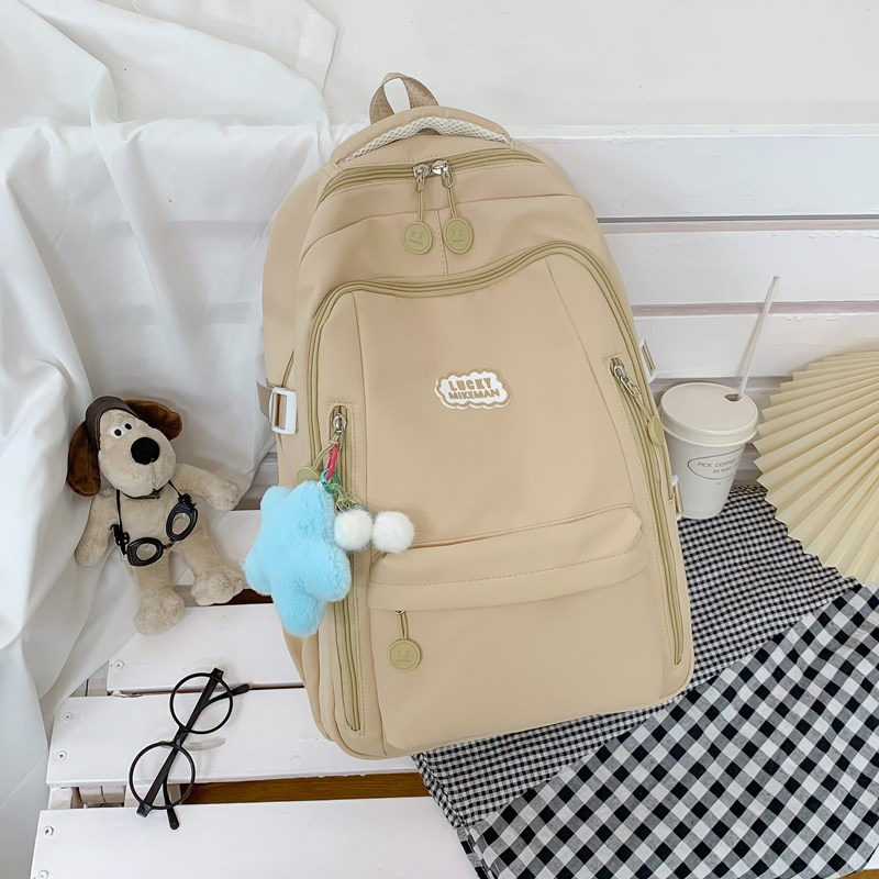 Mochila escolar, estudiante universitaria, estilo minimalista japonés, color puro, simple y versátil, mochila para estudiante de secundaria, campus de nicho