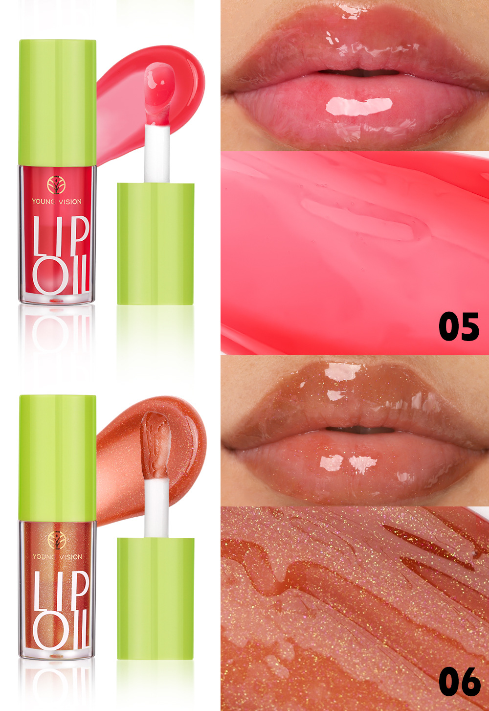YOUNG VISION Lip Moisturizer, Lip Care Oil, Hydrating Lip Gloss and Transparent Lip Gloss are available in 6 colors undefined