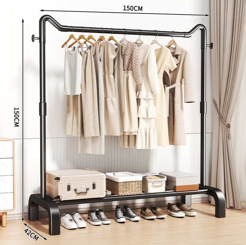 Tendedero piso a techo dormitorio doméstico colgar ropa plegable dormitorio interior simple almacenamiento móvil secado al sol perchero