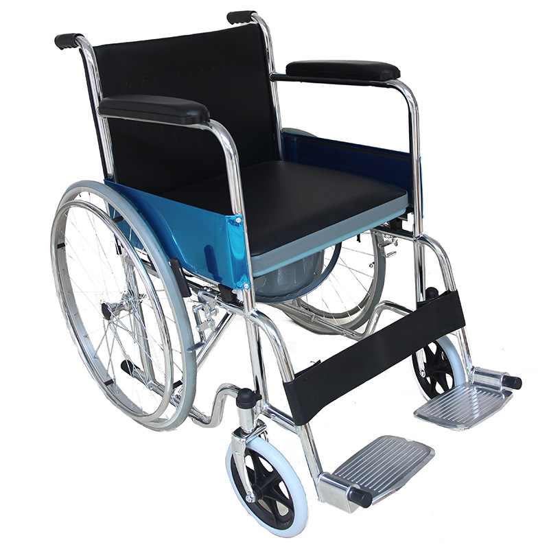 Silla de ruedas de aleación de aluminio plegable portátil del fabricante Silla de ruedas de acero al carbono manual para personas discapacitadas Silla de ruedas para personas mayores