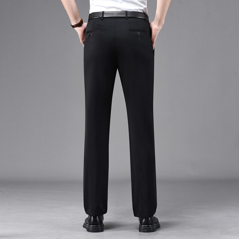 Business Casual Pants Men's Vertical Straight Dress Men's Spring and Summer Loose Professional Non-ironing Long Pants Stretch Pants Business Casual Pants Men's Vertical Straight Dress Men's Spring and Summer Loose Professional Non-ironing Long Pants Stretch Pants