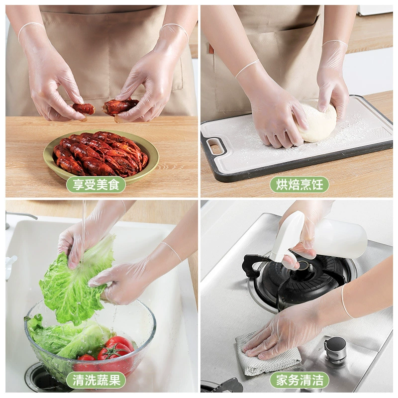 Disposable gloves special PVC plastic household thickened and durable kitchen restaurant catering removable 100 protection