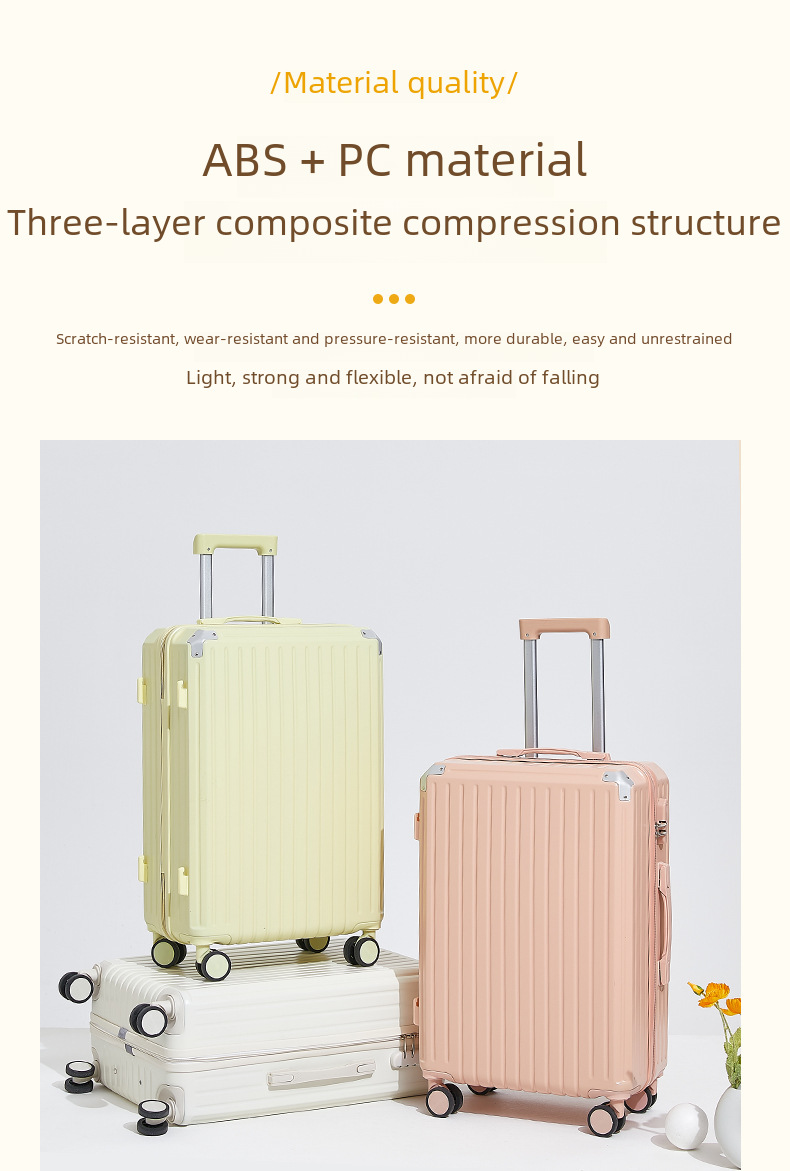 Ins luggage case 20 inch trolley case large capacity suitcase 24 inch anti-fall universal wheel luggage small boarding case