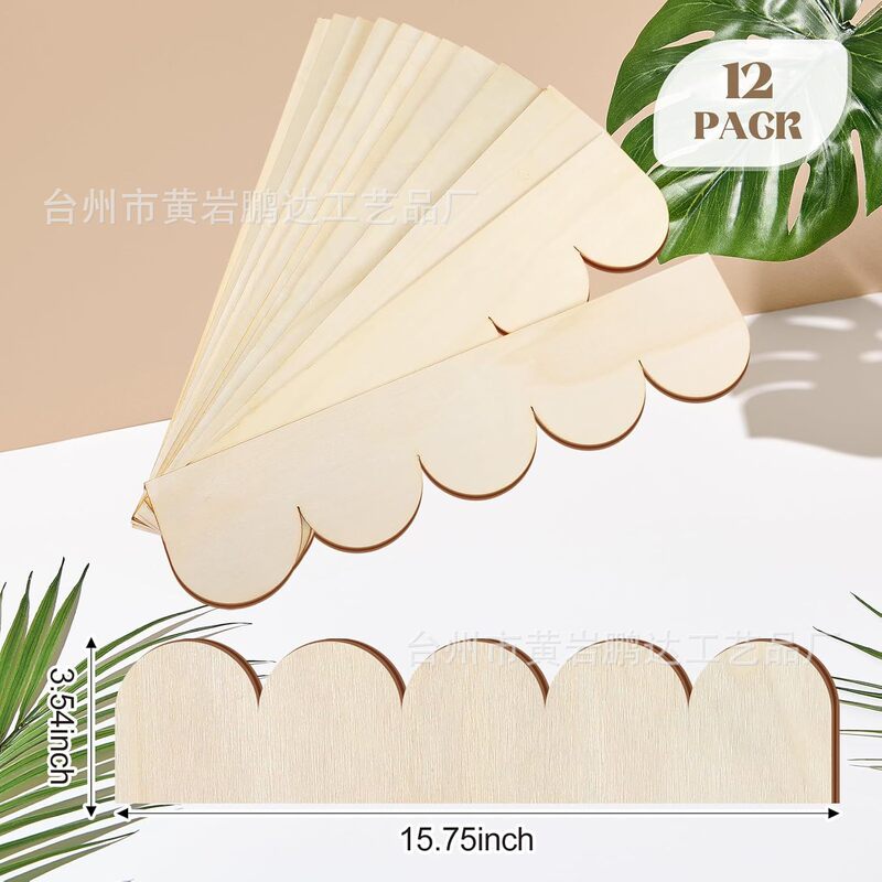 波型の装飾的な長い木製ストリップ波状エッジ DIY 装飾家庭用壁キャビネット棚とドア窓|undefined