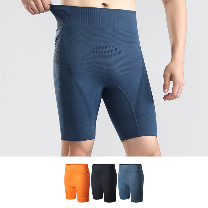 Running High-Elastic Compression Pants with Printed Logo for Men and Women Outdoor Marathon Training Shorts Quick-Drying Racing Five-Point Tights