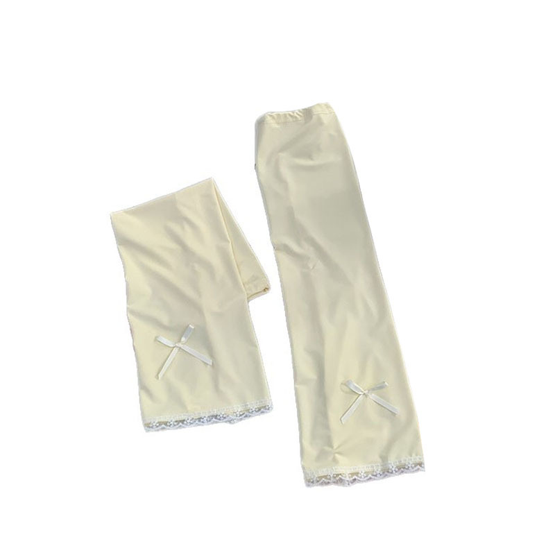 Puños de protección solar de boca grande sueltos de color sólido, encaje, puños ajustables, estilo coreano femenino, verano nuevo estilo, ciclismo, mangas de hielo