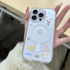 透明な Apple 携帯電話保護ケース、磁気吸引ハイエンド携帯電話ケース、磁気吸引リング、Apple 携帯電話ケース、シリコンケースに適しています。