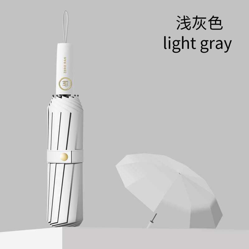 라이트 그레이 - 자동 신형 12리브 3+3 유리섬유 방풍우산리브 + 특허우산손잡이]