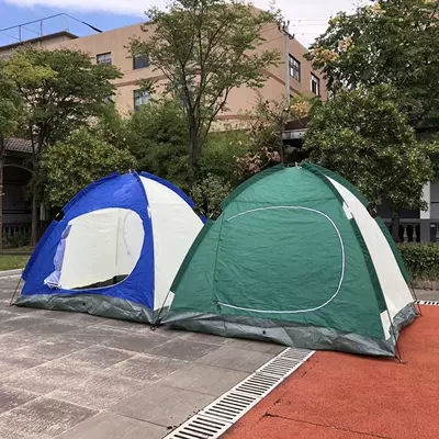 Inventory factory outdoor camping tent new multi-person leisure tent sun-proof rain-proof hand-mounted large space tent (Çadırlar) - green-blue-red-random-240280180cm