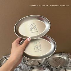 ミノ家304ステンレスアニメinsデザート皿キャンプ皿焼肉皿果物皿ケーキ皿が厚くなった