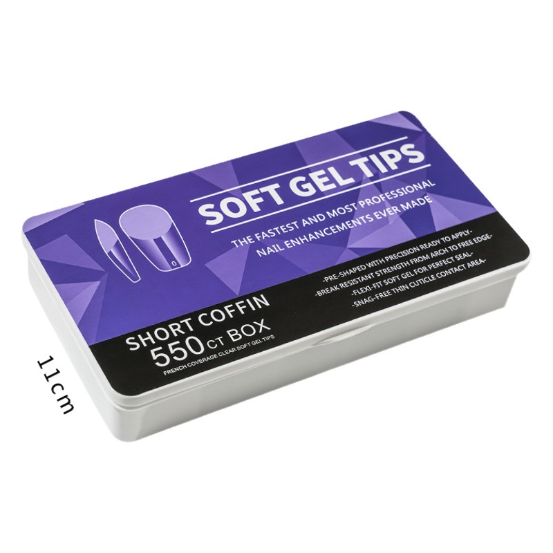 Venta caliente de esmalte de uñas ultrafino sin costura esmerilado largo gota de agua almendra porcelana caja blanca desgaste de uñas falso parche de uñas esmalte de uñas