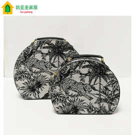 现代简约小香风布艺半圆手提首饰盒样板间衣帽间卧室收纳盒装饰品
