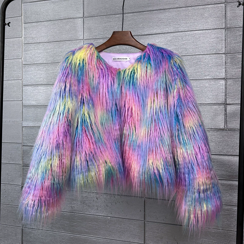 Раскрашенная шерстяная куртка, Aliexpress