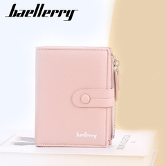 Baellerry Women's Short Wallet with Tri-Fold Zipper Closure, Multi-Card Holder, Lady's Pocket Money Clip, Cross-Border