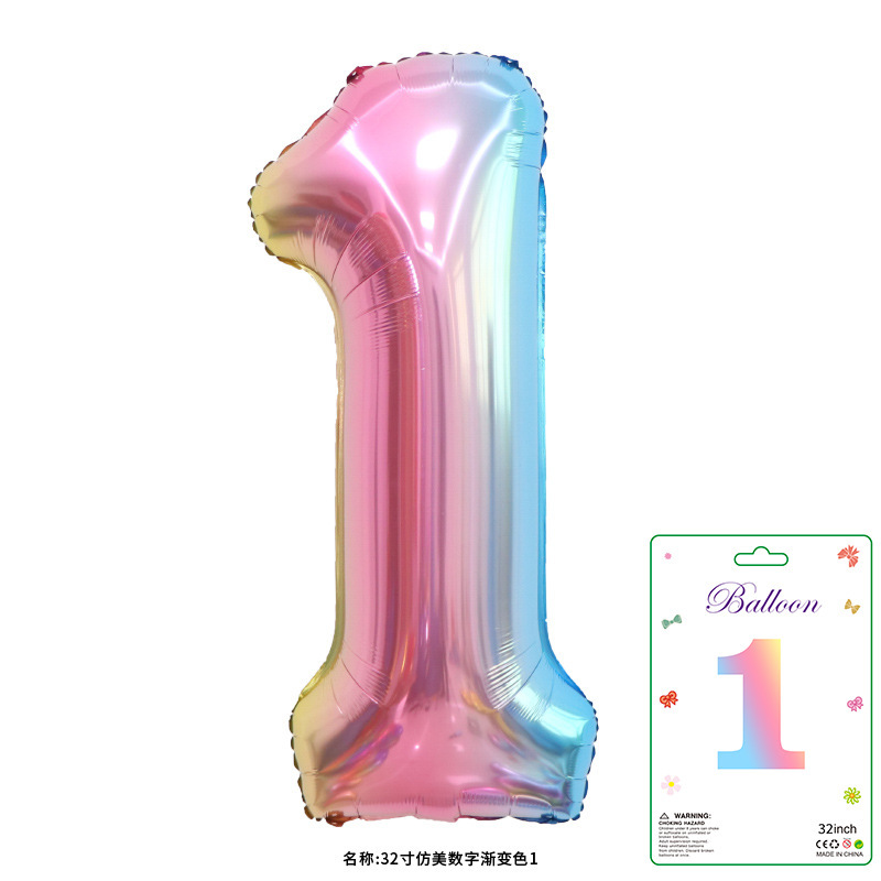 32寸卡装美版数字0到9气球儿童生日派对装饰婚庆婚房布置数字气球|undefined