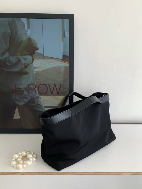 The ROW 时髦暗黑牛皮拼接设计Kit Tote手提托特包网红同款手拎包|undefined
