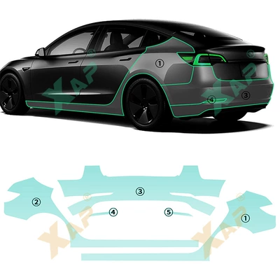 anti-scratch anti-fouling transparent protective – Automotive Film - tpu-transparent-protective-film-model-3-rear-bumper-tpu-protective-film