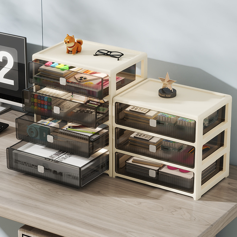 Desktop Storage Box Office Drawer Type Cream Style Cosmetic File A4 Finishing Box Storage Rack Multi-Layer Desktop Storage Box Office Drawer Type Cream Style Cosmetic File A4 Finishing Box Storage Rack Multi-Layer