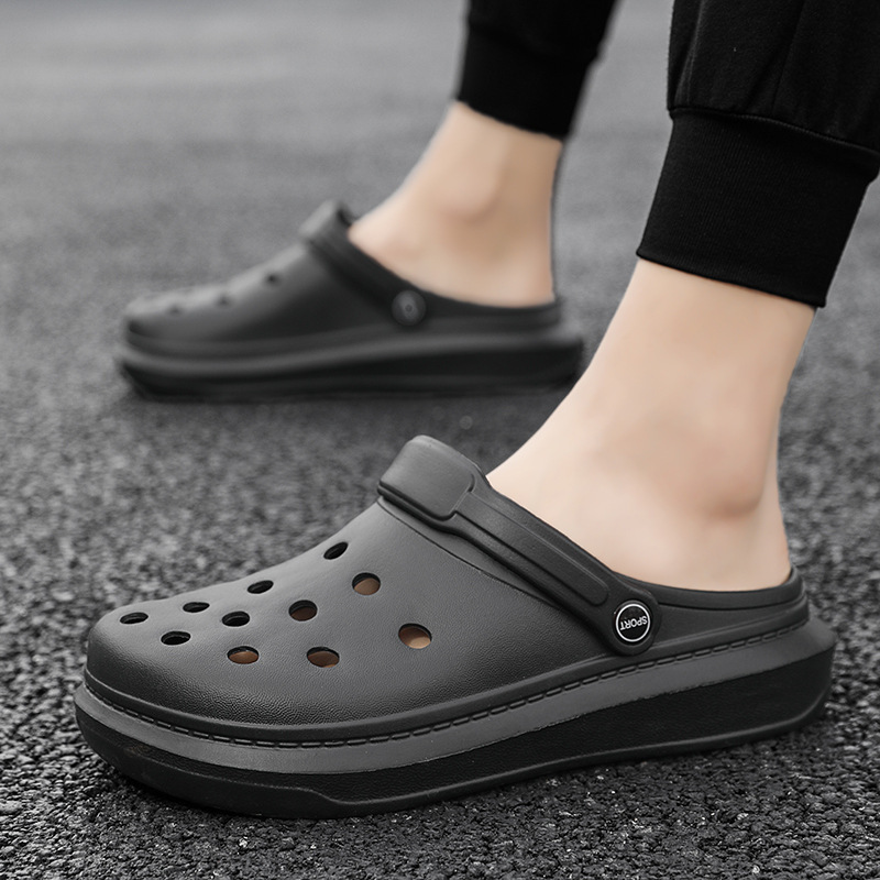2023 Couple Sandals Outdoor Garden Shoes Men's Closed-Toe Beach Shoes Breathable Soft Sole Women's Clogs Breathable and Comfortable