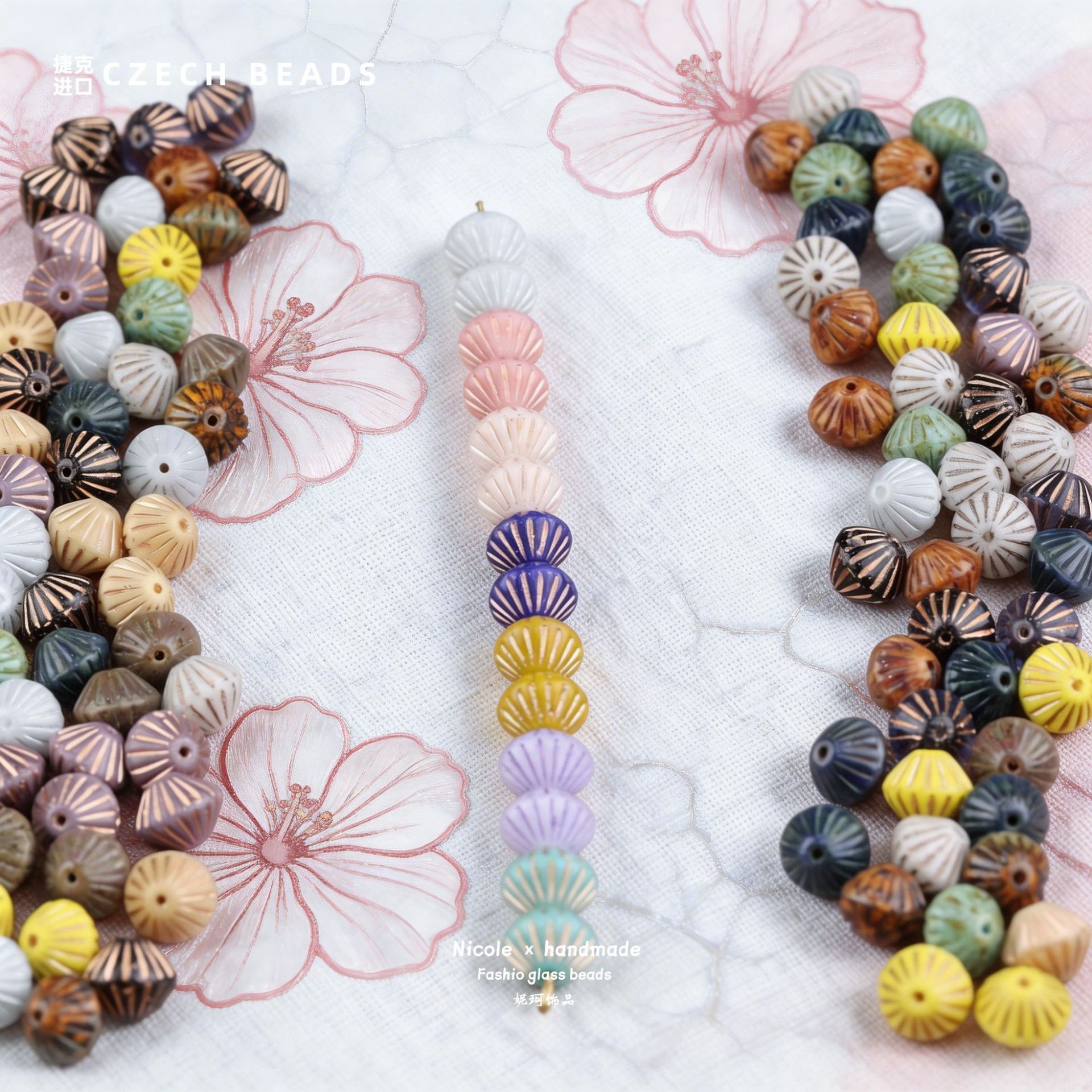 Importado Checo Baos Osha esmaltado linterna cuentas de mano 9mm accesorios de material DIY pulsera alrededor de 100 piezas image 1