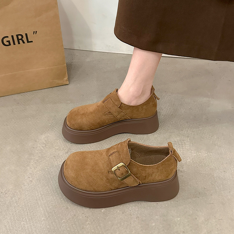 厚底增高勃肯鞋女2025春季新款懒人一脚蹬复古博肯单鞋休闲乐福鞋|undefined