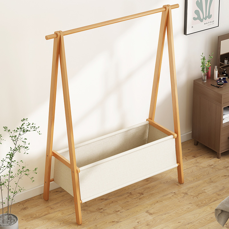 Multifuncional percha piso simple madera maciza plegable perchero dormitorio hogar almacenamiento rack percha