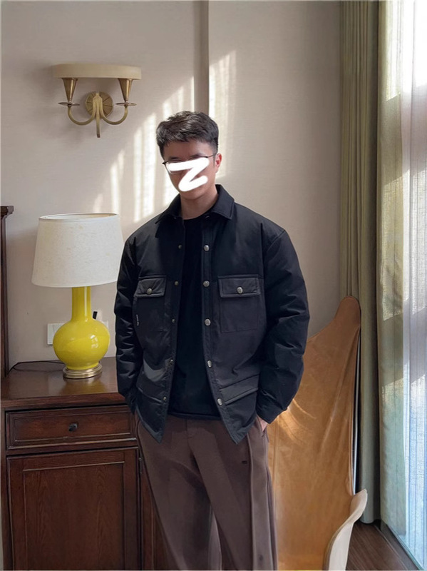 Workwear Style Shirt-Style Lapel Thickeneded Jacket 90 White Duck down Lightweight down Jacket for Men 2025 Winter G102204